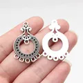 Connettori orecchini in lega argento antico 36x22mm per gioielli fai da te - Argento antico