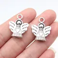 Antique silver angel pendant charms for DIY jewelry making handmade accessories 2pcs - Angel Shape (ABD-C16906) / Antique Silver