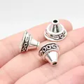 Antieke zilveren kralenkegels voor DIY sieraden accessoires, 14x14x11mm maat - Antiek Zilver