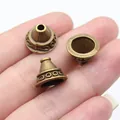 Antiek bronzen legering kraal kegel kap voor DIY sieraden maken en kwastjes. - Antiek Brons