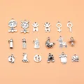 18-piece set of silver baby-themed charms for DIY jewelry and accessory making - Baby Series Set (L10242) / Set of 18 / Antique Silver