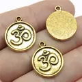 18 mm antiekgouden Om-symbool bedel hanger voor DIY sieraden maken en hobbyprojecten - Om Hanger-Antiek Goud (ABD-C10147) / 10 Stuks / Antiek Goud