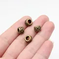 Hoogwaardige 8x8x6mm antieke bronzen legering spacer kralen voor DIY sieraden maken - Groot Gat Kraal (A13972) / Antiek Brons
