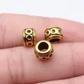 Set antieke goudkleurige legering kralen met groot gat voor DIY-sieradenprojecten - Groot Gat Kraal (D10977) / Antiek Goud