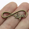 Antique bronze 39x15mm infinity hope charm connector for creative DIY jewelry making - Antique Bronze