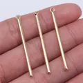 Tre ciondoli minimalisti in oro KC per la creazione di orecchini e gioielli fai-da-te - Forma a Barra (D11169) / Confezione da 10 / Oro KC