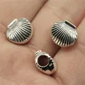 Antique silver shell-shaped large hole beads for DIY jewelry making accessories - Shell Shape (B13835) / Antique Silver