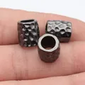 Gehamerde cilindrische kralen met groot gat 12x10mm voor het maken van DIY sieraden - Gunmetal