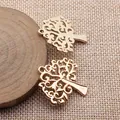 Goldene hohle Lebensbaum Anhänger für DIY Schmuckherstellung und Basteln, 31x30mm Größe - KC Gold