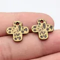 Bronze vintage hammered cross pendant charm for DIY jewelry making accessories 17x16mm - Cross Pendant (A14395) / 17x16mm / Antique Bronze