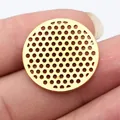 Ciondolo Tondo Perforato in Metallo Dorato da 25mm per Accessori per Gioielli Fai da Te - Confezione da 10 / Oro antico
