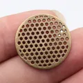 Disco rotondo perforato in bronzo da 25mm per accessori gioielli fai da te - Confezione da 10 / Bronzo Antico