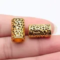 Antique gold dreadlock beads with irregular texture, 18x11x11mm spacer tube jewelry - Irregular Texture Style (D15279) / Antique Gold