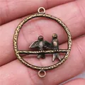Vintage bronze alloy bird connector pendant for DIY jewelry making - Bird Connector (A13050) / Antique Bronze