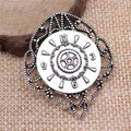 Colgante reloj vintage de aleación de zinc para joyería DIY 43x35mm dije de plata - Plata antigua