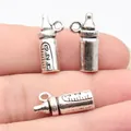 Antique silver 3D baby bottle pendant charms for DIY jewelry making crafts 20mm - 3D Milk Bottle Pendant (B19145) / Set of 3 / Antique Silver