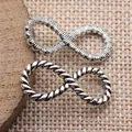 Antique silver infinity symbol connectors for vintage DIY jewelry making 29x12mm - Antique Silver