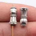 Antik silberne Imam Gebetsperlen Kappen und Zwischenperlen mit Textur 18x8.2mm - Antiksilber (B19685)