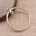 KC gold-plated 30x33mm round hoop pendant for handmade DIY earring jewelry - Electroplated KC Gold