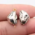 Antique silver triangular stone-shaped beads for DIY jewelry making projects 17mm - Antique Silver