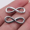 Silver infinity symbol charm connectors for DIY jewelry with BFF engraving - 10 Pieces/Pack / Antique Silver (B14113)