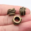 Antique bronze vine texture large hole dreadlock bead 14x13mm for DIY jewelry making - Vine Texture Style (A14419) / Antique Bronze