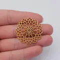 Colgante de flor de filigrana dorada para bisutería, tamaño 38x38 mm - Oro Antiguo (D10877)