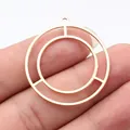 38x35mm goldener geometrischer Doppelkreis-Anhänger für DIY-Schmuckherstellungszubehör - Geometrischer Doppelring Stil (D12690) / KC Gold