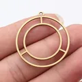 Antiker bronzener geometrischer Doppelkreis-Anhänger für DIY-Schmuckzubehör, Handheld - Geometrischer Doppelring Stil (A14575) / Antikbronze