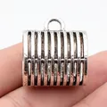 Antique silver hollow cylinder scarf buckle retro jewelry accessory for DIY crafts - Vintage Hollow Style (B19058) / Antique Silver
