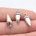 Antique silver 3D acorn charms for vintage jewelry making, 21x8.8mm pendant set - 3D Acorn Pendant / Antique Silver