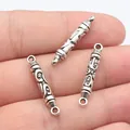 29x5x5mm vintage carved silver tube beads connector for DIY jewelry making accessories - 10 Pieces/Pack (29x5x5mm) / Antique Silver