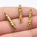 Antique gold carved cylindrical jewelry connectors for DIY necklace making 29mm - 10 Pieces/Pack (29x5x5mm) / Antique Gold