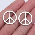 22x22mm antieke zilveren vrede teken bedels van zinklegering voor DIY sieraden - 10 Stuks/Verpakking / Antiek Zilver