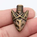Antique bronze metal arrowhead pendant charm for DIY jewelry making 31x20mm vintage - Arrowhead Style (A14443_W33-F16) / 31x20x7.5mm / Antique Bronze