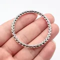Hammered texture zinc alloy circular ring connector for DIY jewelry making items - 54x54x4.4mm (B19306) / Antique Silver
