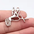 Retro silver hollow hummingbird pendant charm for DIY jewelry making accessories - Silver