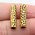 Antique gold irregular texture tube beads for dreadlocks and jewelry making - Antique Gold