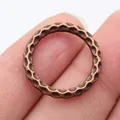 Antique copper hammered textured ring connector for DIY jewelry and accessory making - 24x24x3.4mm (D12913) / Antique Red Copper