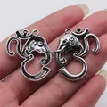 Colgantes de elefante símbolo OM plata antigua para fabricación joyas DIY - Colgante de Símbolo OM Elefante (B14697) / 28x34mm / Plata antigua