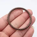 Hammered texture bronze zinc alloy round ring connector for DIY jewelry making - 54x54x4.4mm (D12916) / Antique Red Copper