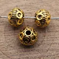 Vintage style antique gold spacer beads with circle pattern for DIY jewelry crafts - Antique Gold
