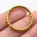 Round gold-plated zinc alloy connector with hammered texture for DIY jewelry making - 37x37x4.3mm (D15297)