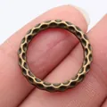 Antique bronze hammered texture round circle connector ring for DIY jewelry making finding - 24x24x3.4mm (A14458)