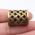 Vintage Bronze hohl gewebte Textur Schal Schnalle Perle für DIY Schmuck - Ohne Schlaufe Stil (A14517) / Antikbronze
