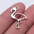 Ciondolo a forma di fenicottero vintage in argento per la creazione di gioielli DIY - Argento antico