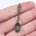 Vintage antique silver spoon charm pendant made of zinc alloy for DIY jewelry making - Spoon Pendant (A13578) / Antique Bronze