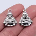 Pendentifs Bouddha Maitreya en argent vintage pour la création de bijoux DIY colliers - Style Bouddha Maitreya (B10057) / Lot de 10 / Argent antique
