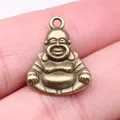 Pendentif Bouddha Maitreya en bronze rétro pour la fabrication de bijoux et de colliers. - Style Bouddha Maitreya (A11303) / Lot de 10 / Bronze Antique
