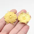 Connettore per gioielli a fiore oro vintage a 4 fori per catene fai-da-te e accessori - Oro Lucido (D11941)